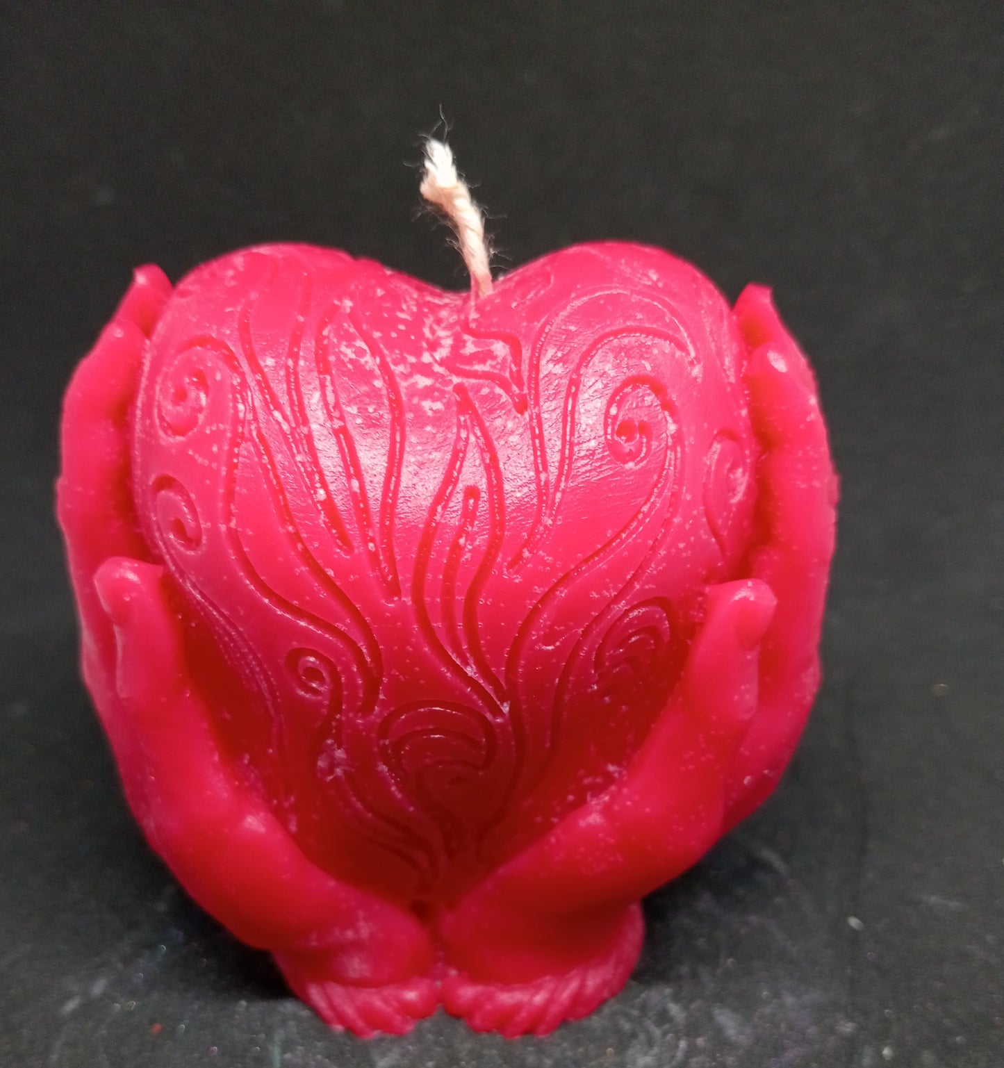 Heart hands candle