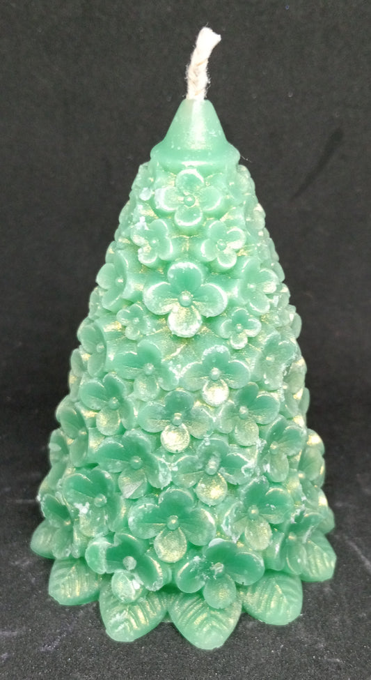 Christmas tree candle (floral)