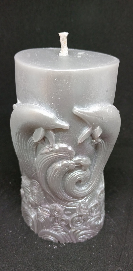 Dolphin Pillar Candle