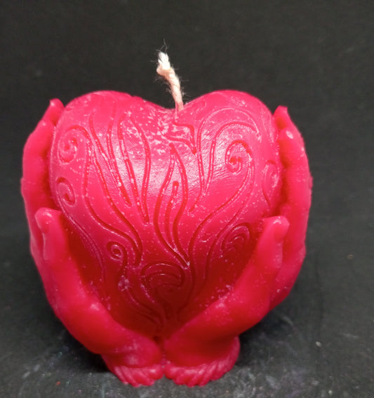 Heart hands candle