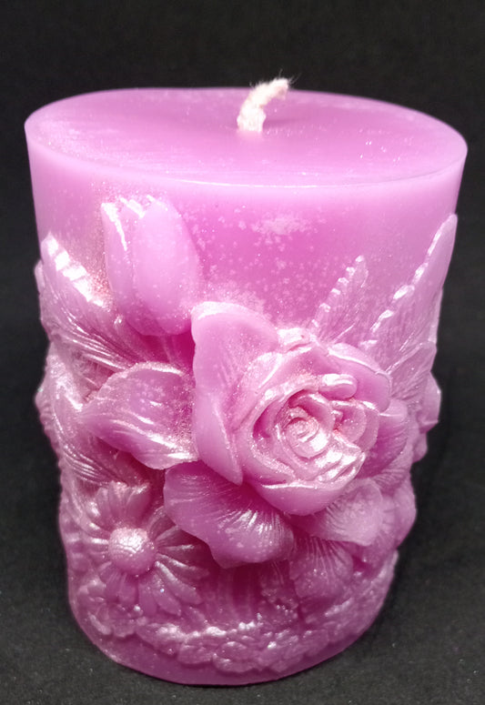 Floral Pillar Candle
