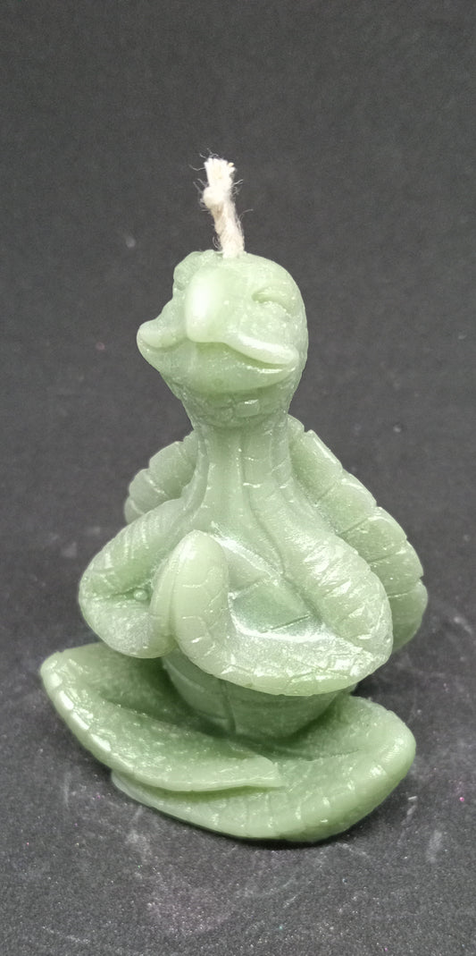 Meditating turtle candle
